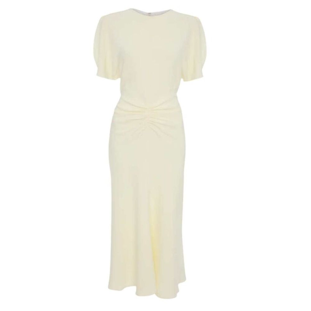 Victoria Beckham Women Bela Midi Dress In Bright Ivory